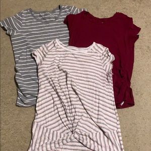 Bundle of 3 casual maternity shirts